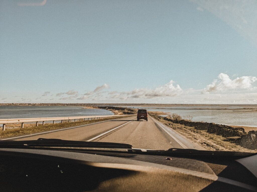 cars on a country road